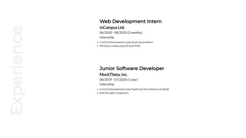 Aditya's Portfolio – screenshot 3