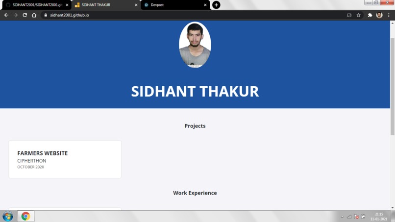SIDHANT'S PORTFOLIO – screenshot 1