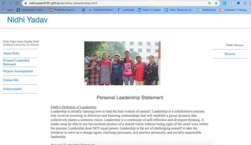 portfolio website – screenshot 1