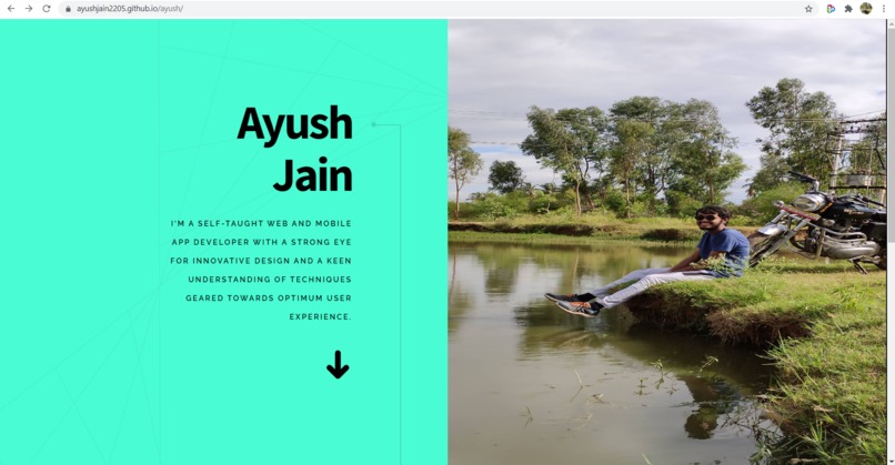 Personal website – screenshot 1