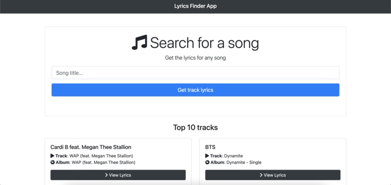 Lyrics Finder App – screenshot 1