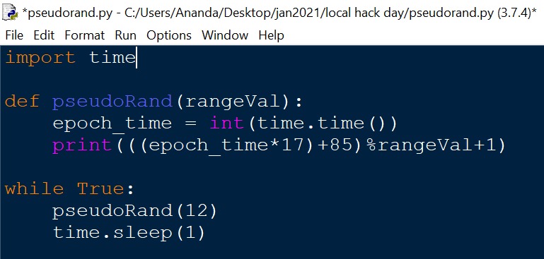 pseudorandom generator – screenshot 1