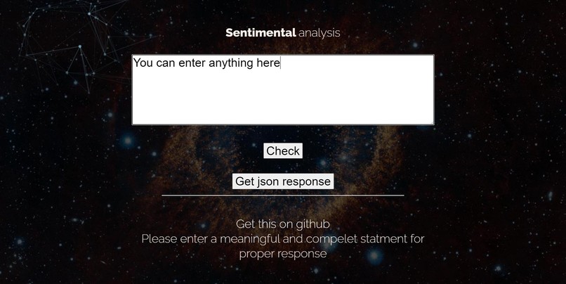 Sentimental analysis – screenshot 1