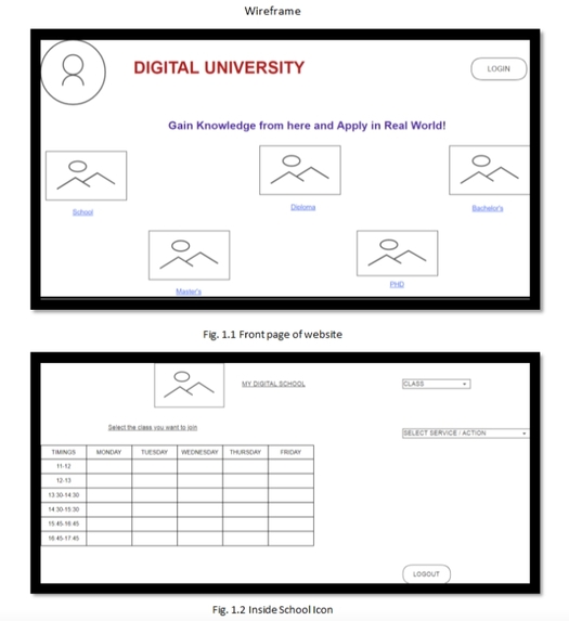 Digital university Wireframe – screenshot 1