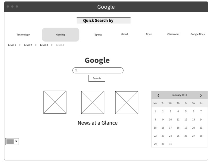 Redesigning Google Website - Wireframe – screenshot 1