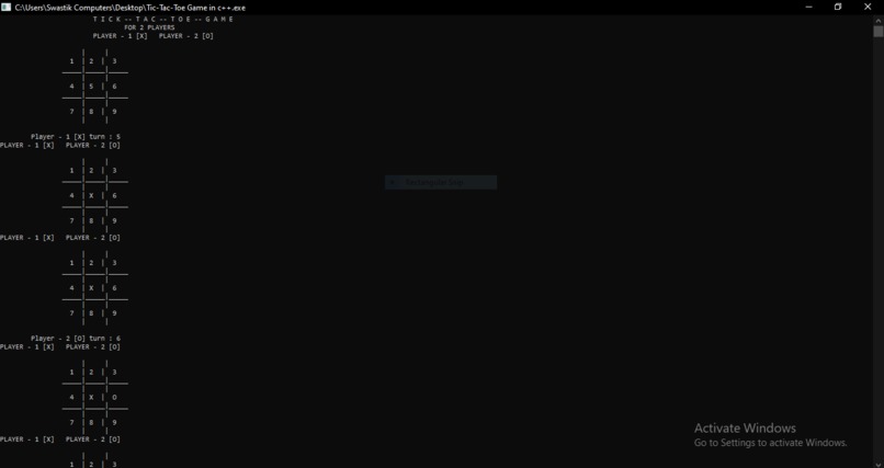 Created a Tic-Tac-Toe game in C++ – screenshot 1