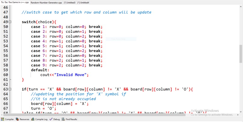 Created a Tic-Tac-Toe game in C++ – screenshot 5