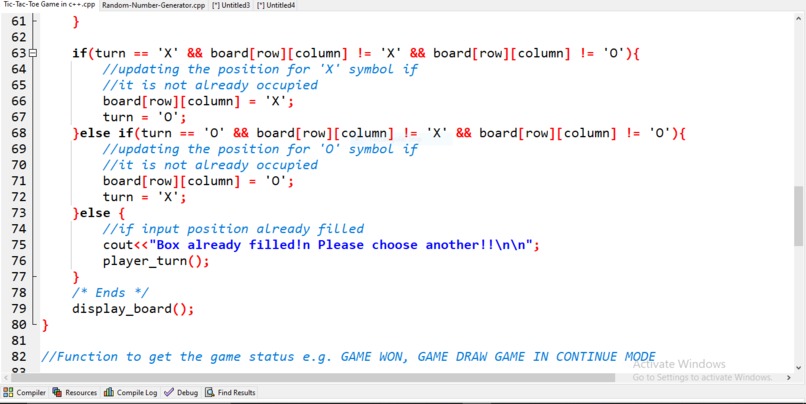 Created a Tic-Tac-Toe game in C++ – screenshot 6