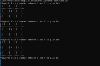 Mini Console Tic Tac Toe Project
