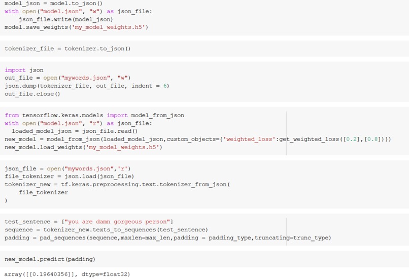 profane word classifier – screenshot 1