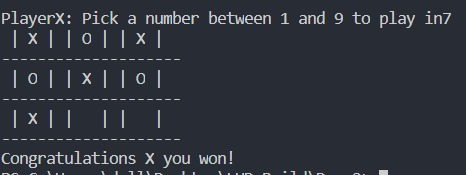 Mini Console Tic Tac Toe Project – screenshot 2