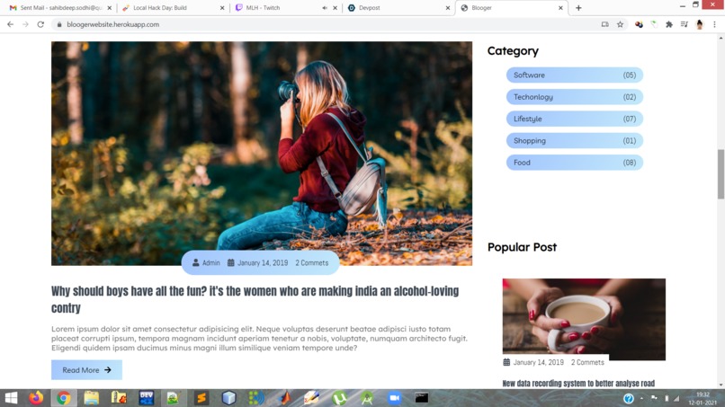 Blooger Website – screenshot 2