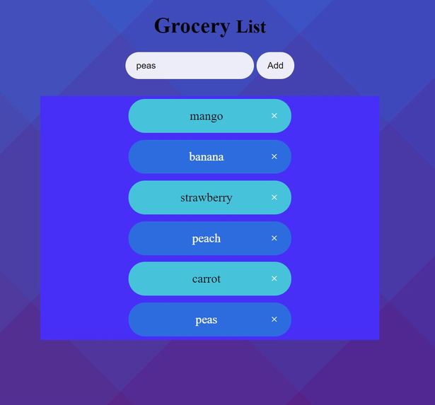 Grocery List – screenshot 1