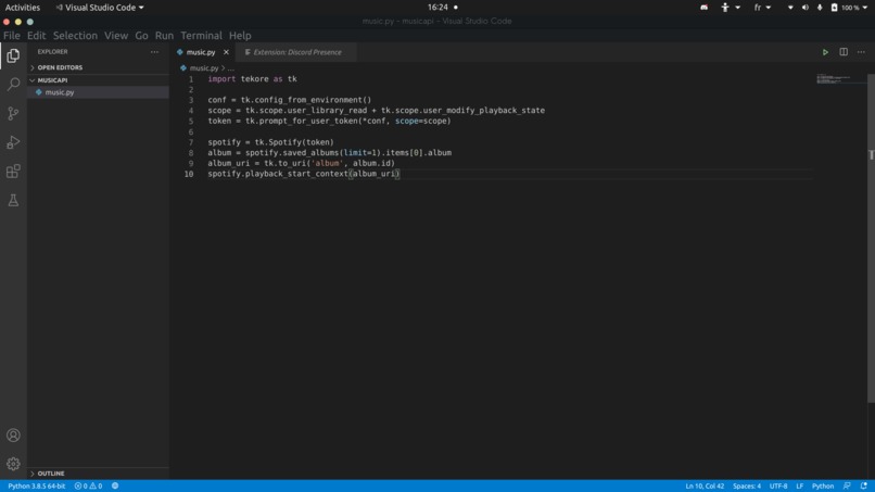 MusicAPI-challenge – screenshot 1