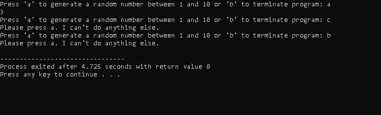 RNG in C++ – screenshot 1