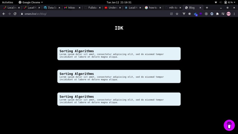 blog website – screenshot 1