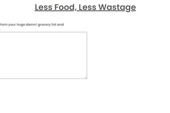 Decreasing Food Wastage