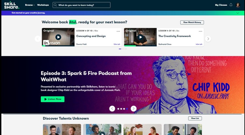 SkillShare Website Wireframe – screenshot 1
