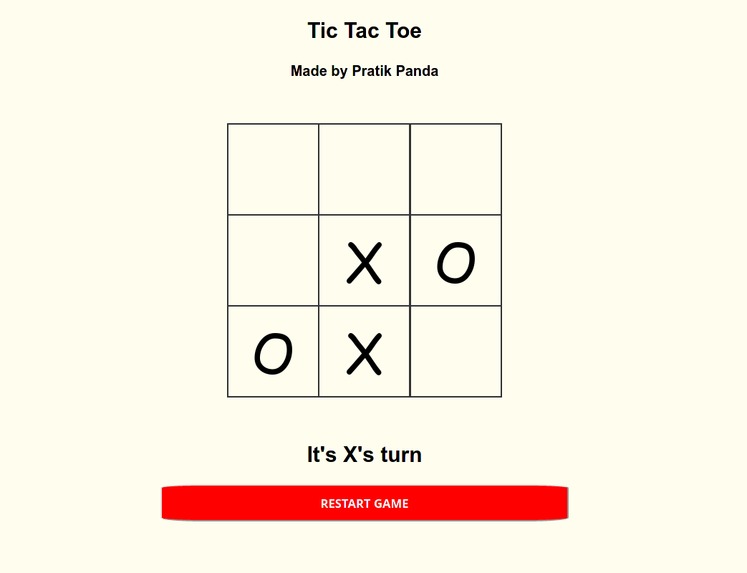 Javascript Tic-Tac-Toe – screenshot 1