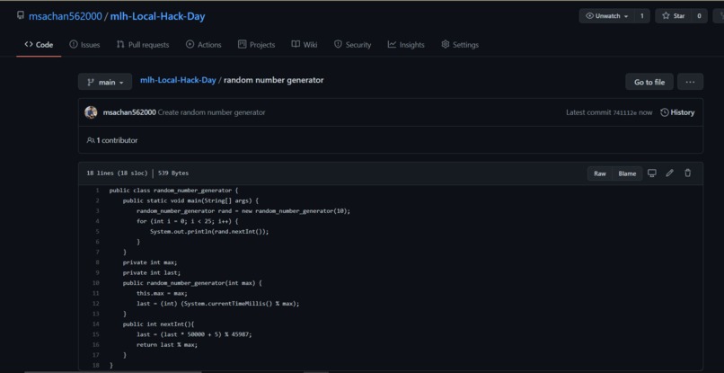 random number generator – screenshot 1