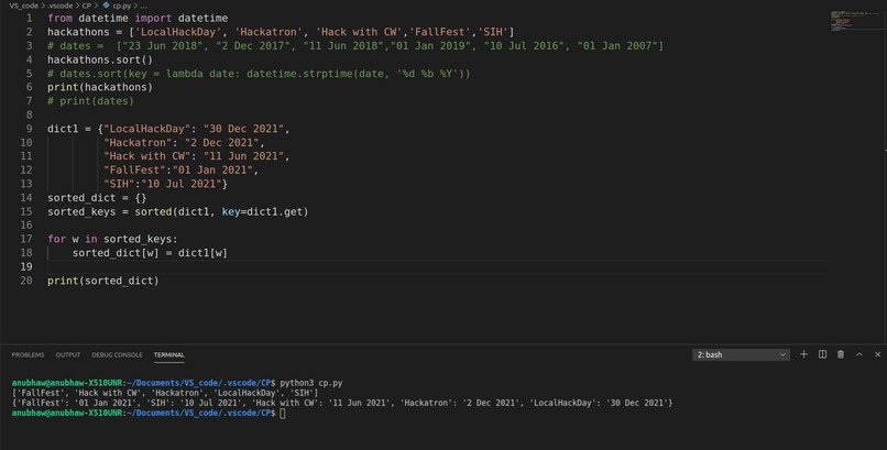 Sort a List – screenshot 1