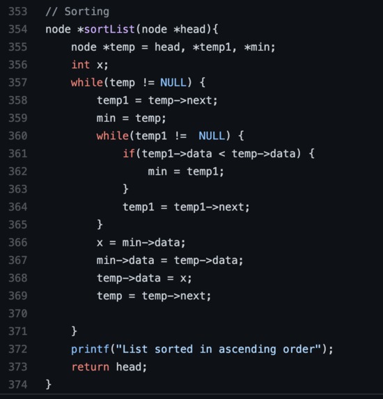 Sort Linked List – screenshot 1