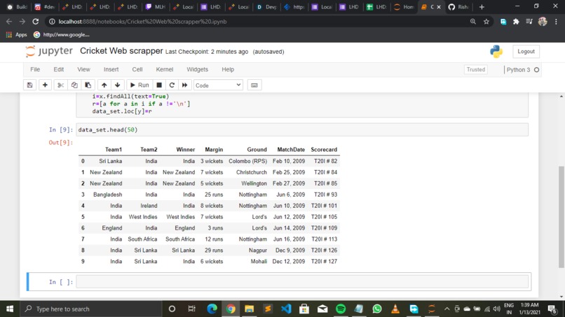 Cricket  Web Scrapper – screenshot 2