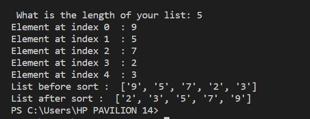 Sort list – screenshot 2
