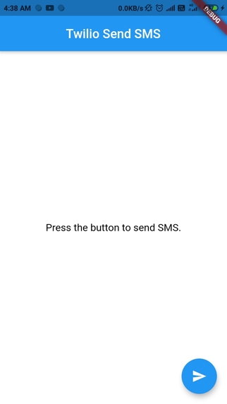 Used Twilio API to send SMS – screenshot 1