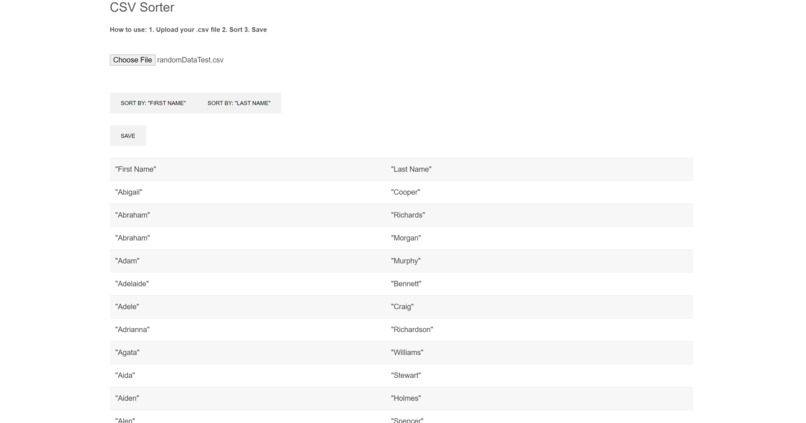 CSV List Sorter – screenshot 1