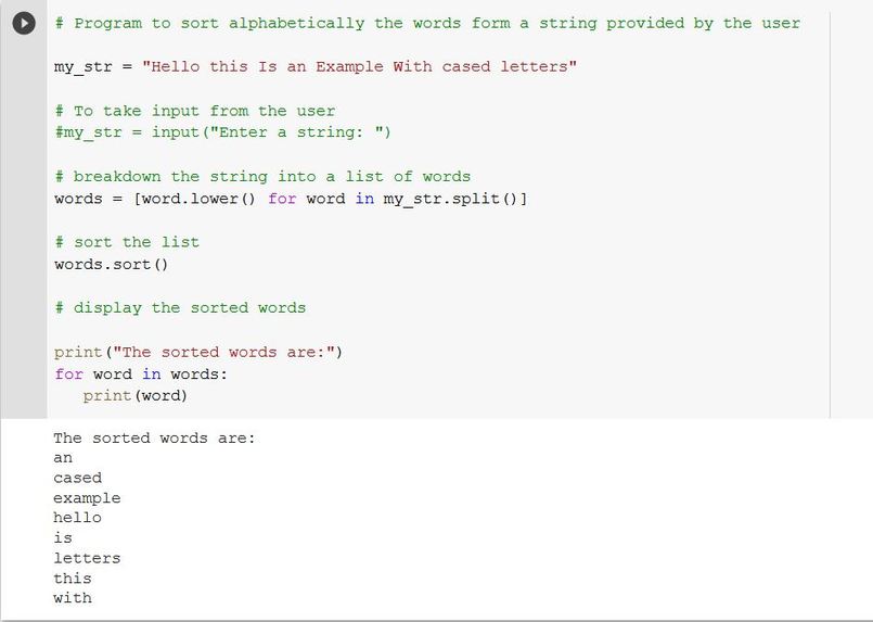 sorting – screenshot 1