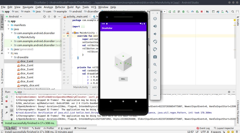 Dice Roller Android Application – screenshot 1
