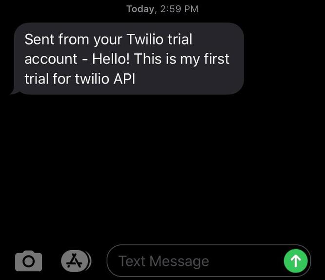 Twilio API Messaging – screenshot 1