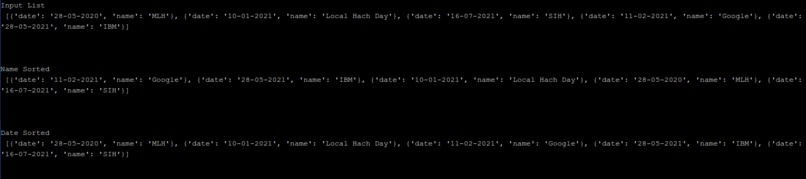 Code to Sort a List – screenshot 1