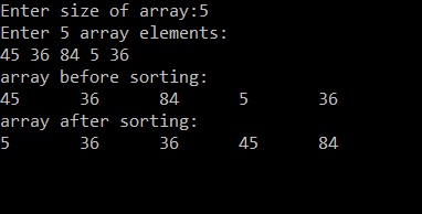 Sorting – screenshot 1