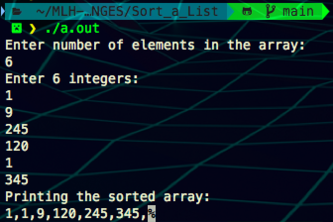 Sort an array