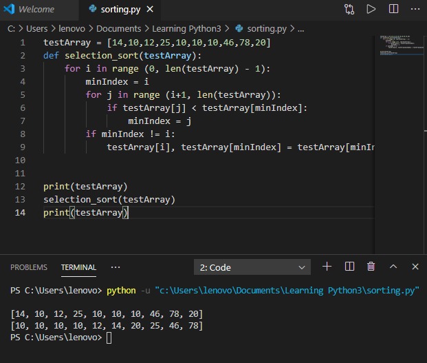 sorting a liste  – screenshot 1