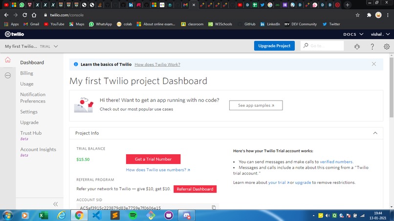 i use twilio for my project. – screenshot 1