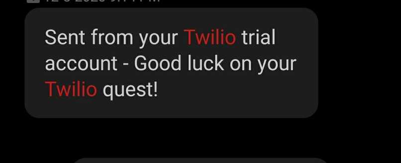 Use the Twilio API – screenshot 1