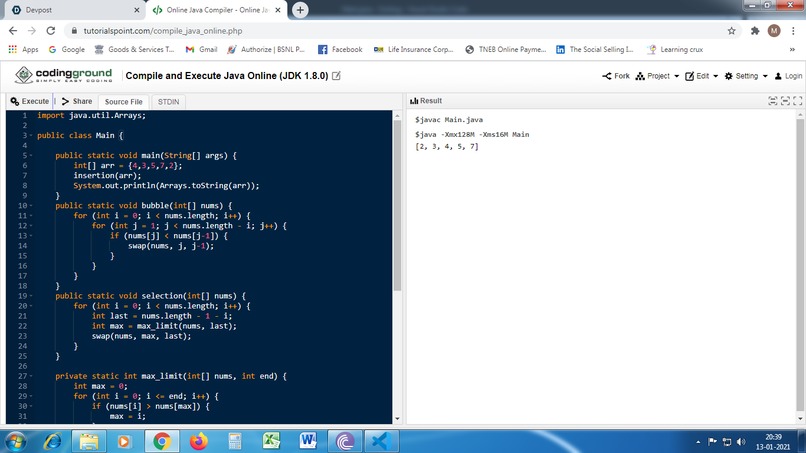 Sorting a List – screenshot 1