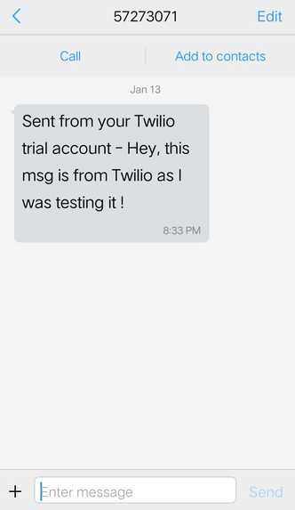 Send an SMS through Twilio API using Python  – screenshot 1