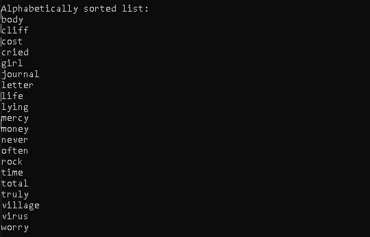 Alphabetical Sort in C++ – screenshot 1
