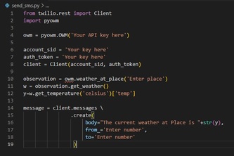 Twilio SMS weather bot