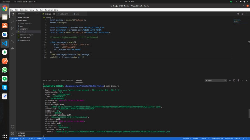 Twilio API – screenshot 1