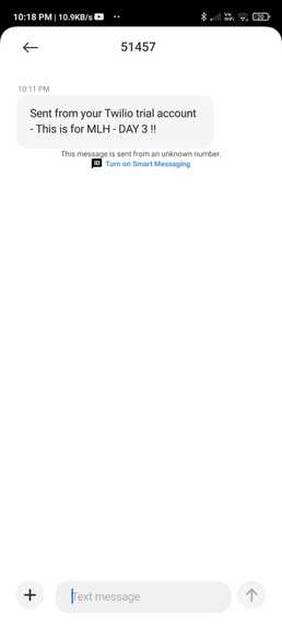 Twilio API – screenshot 2