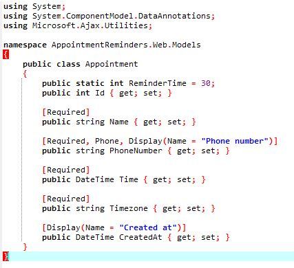 Appoinment reminder twilio – screenshot 1