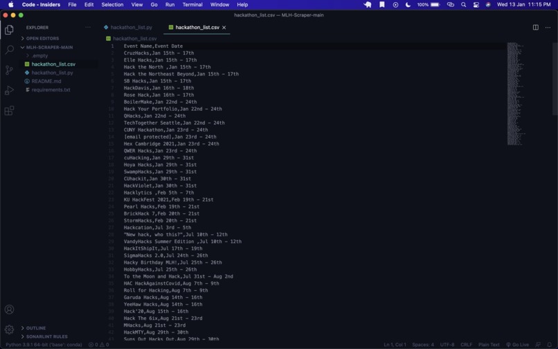 MLH Scraper – screenshot 2