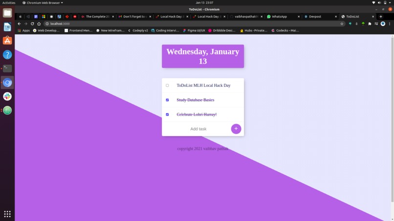 To Do Web Application  – screenshot 3