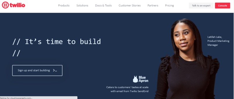Twillio chat app demo – screenshot 1