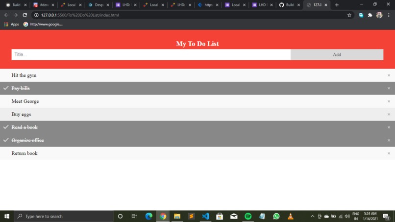 To Do List Application – screenshot 1